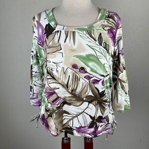 NWT Caribbean Joe Short Sleeve Top Size Petite L